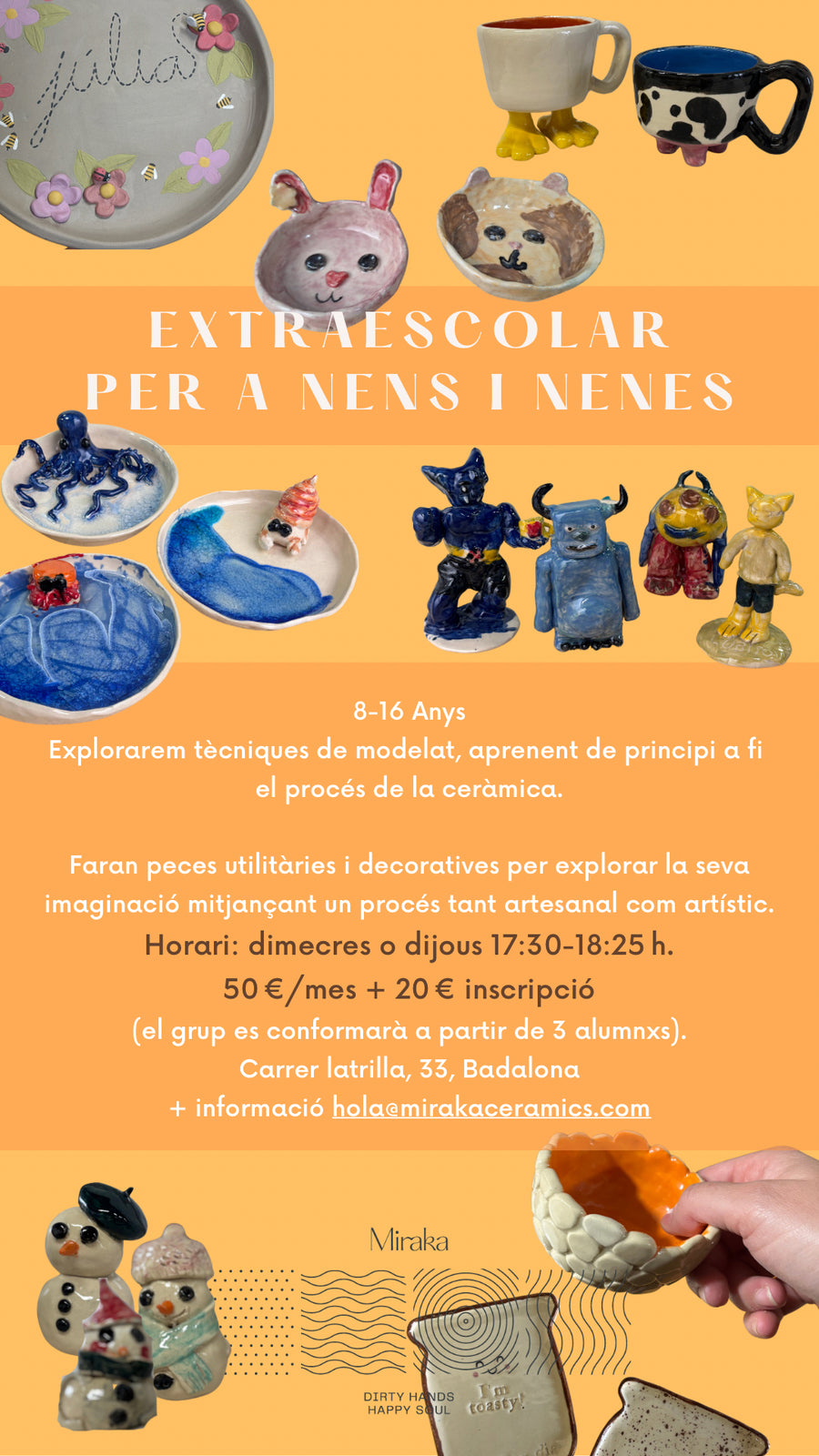 Clases regulares de cerámica para NIÑOS